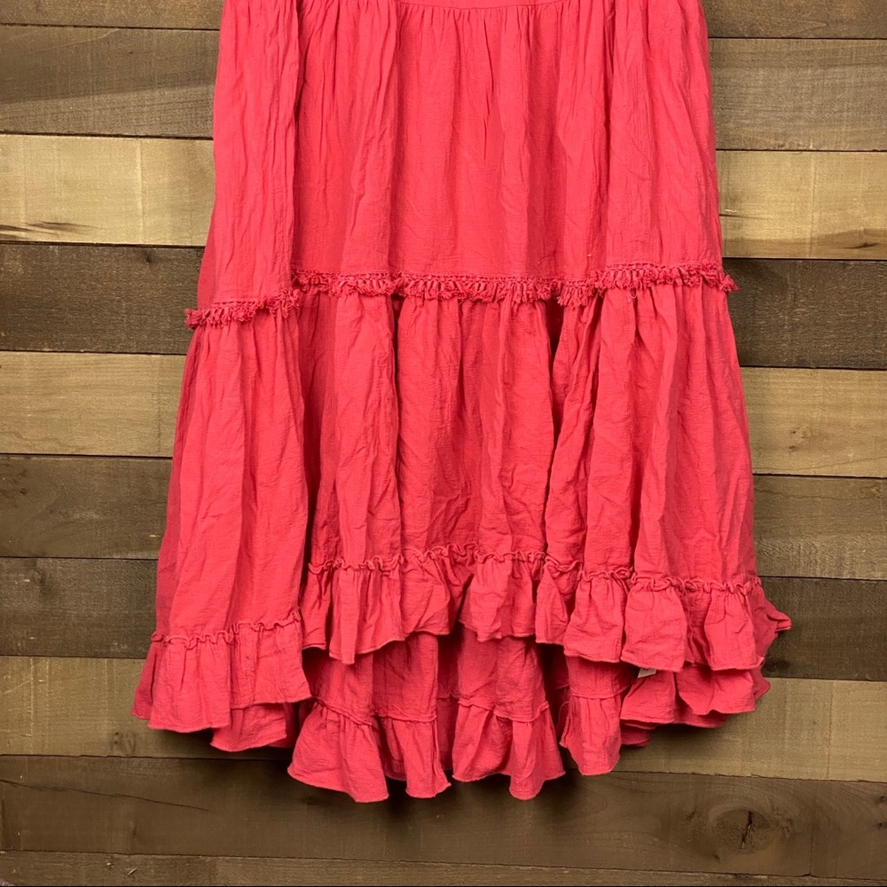 Free People Women’s Flowy Red Maxi Skirt - Picture 4 of 6